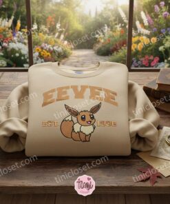 Vintage Eevee Pokemon Embroidered Sweatshirt, Est. 1996 Anime Crewneck, Cozy Gifts For Girlfriend (2)