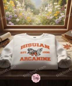 Hisuian Arcanine Vintage Collegiate Crewneck, Pokemon Inspired Embroidered Sweatshirt, Unique Gift For Him Her 1 Hisuian Arcanine Vintage Collegiate Crewneck Pokemon Inspired Embroidered Sweatshirt Unique Valentines Day Gift For Him Her (1)
