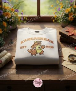 Kangaskhan Est 1996 Vintage Collegiate Embroidered Crewneck, Retro Anime Style, Sending A Hug Gift 2 Kangaskhan Est 1996 Vintage Collegiate Embroidered Crewneck, Retro Anime Style, Sending A Hug Gift (3)
