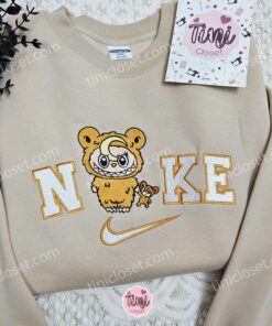 Labubu Teddiursa Embroidered Shirt, Pokemon Anime Embroidered Hoodie, Cartoon Embroidered Sweatshirt (3)