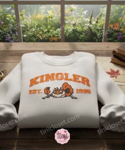 Kingler Est. 1996 Embroidered Crewneck, Matching Pokemon Shirt, Galentine Gift Ideas For Bestie