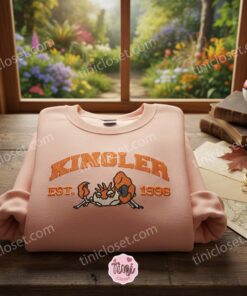 Kingler Est. 1996 Embroidered Crewneck, Matching Pokemon Shirt, Galentine Gift Ideas For Bestie 1 Kingler Est. 1996 Embroidered Crewneck, Matching Pokemon Shirt, Galentine Gift Ideas For Bestie (2)