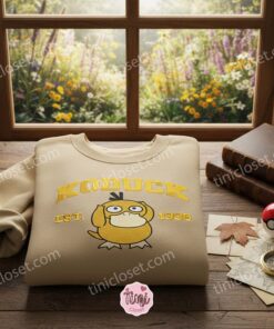 Psyduck Embroidered Sweatshirt, Koduck Est. 1996 Crewneck, Matching Couple Hoodies Embroidery 2 Psyduck Embroidered Sweatshirt, Koduck Est. 1996 Crewneck, Matching Couple Hoodies Embroidery (3)