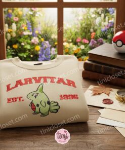 Larvitar Est. 1996 Crewneck, Vintage Pokemon Sweatshirt, 1st Anniversary Gift For Boyfriend or Girlfriend 2 Larvitar Est. 1996 Crewneck, Vintage Pokemon Sweatshirt, 1st Anniversary Gift For Boyfriend or Girlfriend (3)
