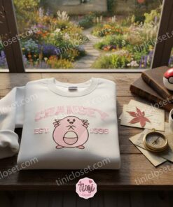 Chansey Est. 1996 Embroidered Pullover, Cute Anime Sweatshirt, Wifey Sweatshirt Gift Idea