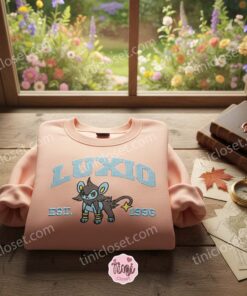 Luxio Embroidered Sweatshirt, Electric Pokemon Crewneck, Just Because Gift For Him 1 Luxio Embroidered Sweatshirt, Electric Pokemon Crewneck, Just Because Gift For Him (1)