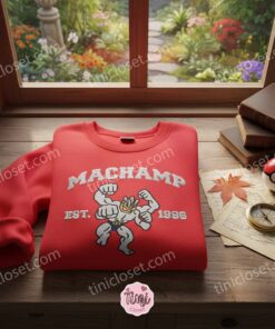 Machamp Pokemon Sweatshirt, Matching Anime Crewneck, Matching Couple Hoodies Embroidery