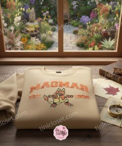 Magmar Est 1996 Embroidered Pullover, Spitfire Pokemon Shirt, Boyfriend Hoodie Gift