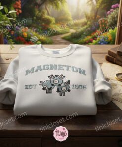 Magneton Pokemon Embroidered Sweatshirt, Magnetic Anime Pullover, Connection Couple Shirts 1 Magneton Pokemon Embroidered Sweatshirt, Magnetic Anime Pullover, Connection Couple Shirts (1)