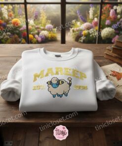 Mareep Embroidered Sweatshirt, Cute Pokemon Crewneck, Cozy Gifts For Girlfriend 1 Mareep Embroidered Sweatshirt, Cute Pokemon Crewneck, Cozy Gifts For Girlfriend (2)