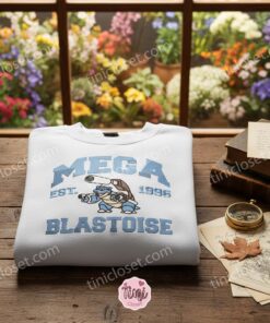 Mega Blastoise Est 1996 Embroidered Sweatshirt, Water Type Pokemon Crewneck, Just Because Gift For Him