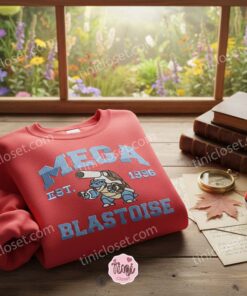 Mega Blastoise Est 1996 Embroidered Sweatshirt, Water Type Pokemon Crewneck, Just Because Gift For Him 2 Mega Blastoise Est 1996 Embroidered Sweatshirt, Water Type Pokemon Crewneck, Just Because Gift For Him (3)