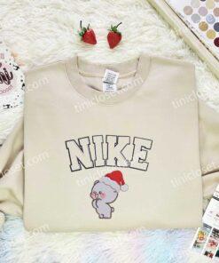 Milk Bear Xmas Embroidered Shirt, Cartoon Characters Embroidered Hoodie, Best Christmas Gift