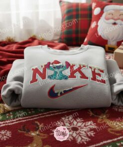 Stitch Santa Hat Snow Embroidered Sweatshirt, Custom Merry Stitchmas Snow Hoodie, Warm Winter Ohana Holiday Crewneck, Gift for Him Her