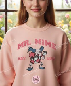 Mr. Mime Est. 1996 Embroidered Crewneck, Custom Pokemon Sweatshirt, Anniversary Gift For Boyfriend and Girlfriend, Cozy Gamer Top 2 Mr. Mime Est. 1996 Embroidered Crewneck, Custom Pokemon Sweatshirt, Anniversary Gift For Boyfriend, Cozy Gamer Top (2)