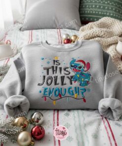 Is This Jolly Enough Stitch Embroidered Hoodie, Stitch Christmas Lights Funny Sweatshirt, Ohana Holiday Disney Crewneck, Gift for Him Her 1 Is This Jolly Enough Stitch Embroidered Hoodie, Stitch Christmas Lights Funny Sweatshirt, Ohana Holiday Disney Crewneck, Gift for Him Her (2)