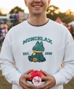 Munchlax Embroidered Sweatshirt Vintage Pokemon Est. 1996 Crewneck Snorlax Pre evolution Anime Hoodie Custom Embroidered Gift for ( (3)