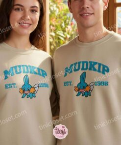 Mudkip Embroidered Sweatshirt, Vintage Pokemon Est. 1996 Crewneck (3)