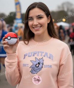 Pupitar Embroidered Sweatshirt, Vintage Pokemon Est. 1996 Crewneck, Anime Shirt for Boyfriend and Girlfriend (1)