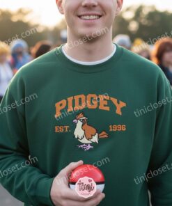 Pidgey Embroidered Sweatshirt, Vintage Est. 1996 Pokemon Crewneck, Anime Pullover 2 Pidgey Embroidered Sweatshirt, Vintage Est. 1996 Pokemon Crewneck, Anime Pullover (2)