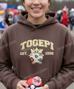 Togepi Embroidered Sweatshirt, Vintage Est. 1996 Pokemon Crewneck, Cute Fairy Type Pullover6