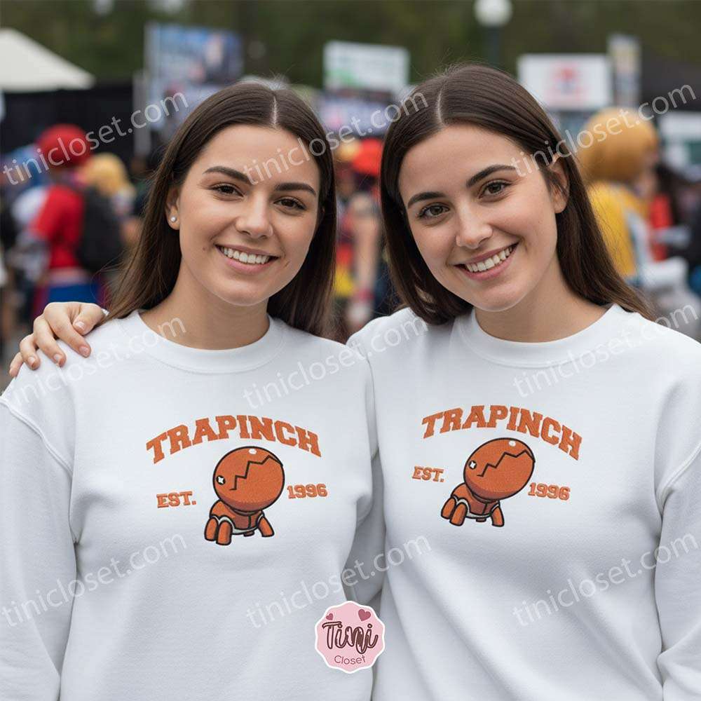 Trapinch Embroidered Sweatshirt, Vintage Est. 1996 Pokemon Crewneck, Hoenn Ground Type Pullover