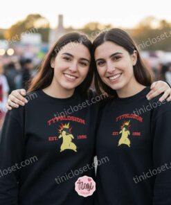 Typhlosion Embroidered Sweatshirt, Vintage Est. 1996 Pokemon Crewneck, Johto Fire Starter Pullover 2 Typhlosion Embroidered Sweatshirt, Vintage Est. 1996 Pokemon Crewneck, Johto Fire Starter Pullover (3)