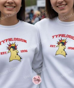 Typhlosion Embroidered Sweatshirt, Vintage Est. 1996 Pokemon Crewneck, Johto Fire Starter Pullover 3 Typhlosion Embroidered Sweatshirt, Vintage Est. 1996 Pokemon Crewneck, Johto Fire Starter Pullover (4)
