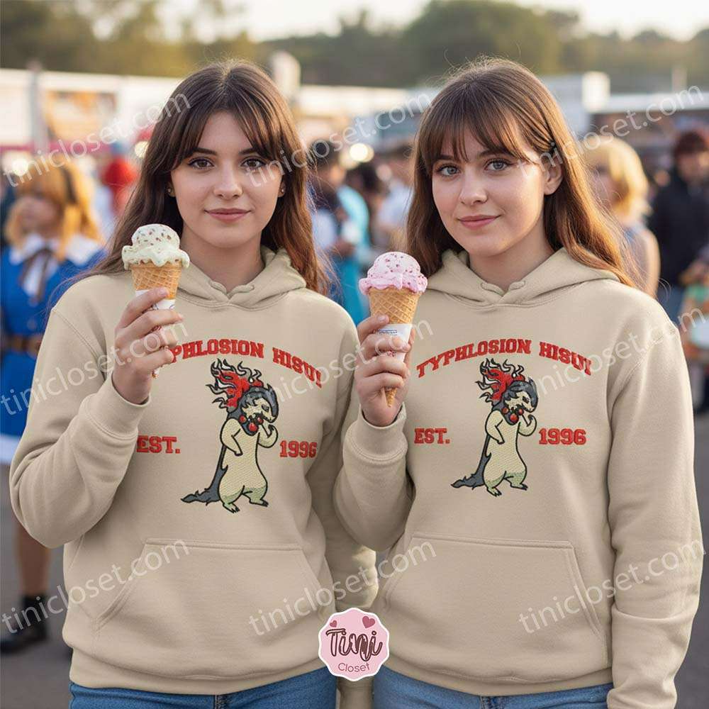 Hisuian Typhlosion Embroidered Hoodie, Vintage Est. 1996 Pokemon Sweatshirt, Legends Arceus Merch Hisuian Typhlosion Embroidered Hoodie, Vintage Est. 1996 Pokemon Sweatshirt, Legends Arceus Merch