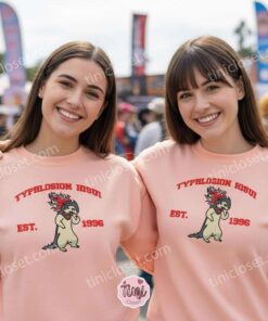 Hisuian Typhlosion Embroidered Hoodie, Vintage Est. 1996 Pokemon Sweatshirt, Legends Arceus Merch (2)