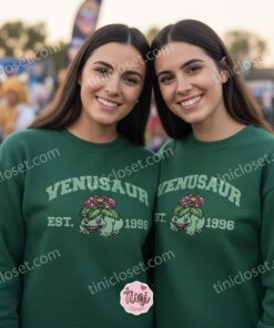 Venusaur Embroidered Sweatshirt, Vintage Est. 1996 Pokemon Crewneck, Gen 1 Grass Starter Pullover (2)