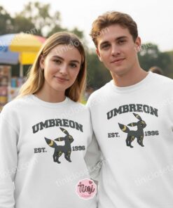 Umbreon Embroidered Sweatshirt, Vintage Est. 1996 Pokemon Crewneck, Dark Type Eeveelution Pullover (2)