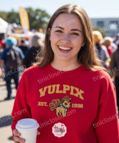 Vulpix Embroidered Sweatshirt, Vintage Est. 1996 Pokemon Crewneck, Fire Type Fox Pullover (1)