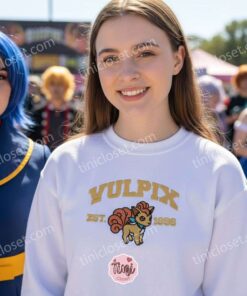 Vulpix Embroidered Sweatshirt, Vintage Est. 1996 Pokemon Crewneck, Fire Type Fox Pullover (2)