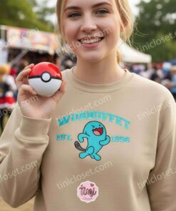 Wobbuffet Embroidered Sweatshirt, Vintage Est. 1996 Pokemon Crewneck, Psychic Type Pullover (3)