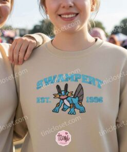 Swampert Embroidered Sweatshirt, Vintage Est. 1996 Pokemon Crewneck, Hoenn Water Starter Pullover (1)