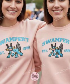 Swampert Embroidered Sweatshirt, Vintage Est. 1996 Pokemon Crewneck, Hoenn Water Starter Pullover (2)