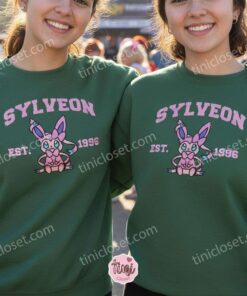 Sylveon Embroidered Sweatshirt, Vintage Est. 1996 Pokemon Crewneck, Fairy Type Eeveelution Pullover (1)