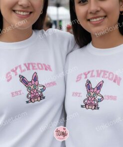 Sylveon Embroidered Sweatshirt, Vintage Est. 1996 Pokemon Crewneck, Fairy Type Eeveelution Pullover (2)