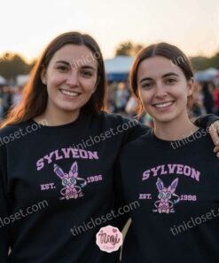 Sylveon Embroidered Sweatshirt, Vintage Est. 1996 Pokemon Crewneck, Fairy Type Eeveelution Pullover (3)