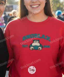 Snorlax Embroidered Sweatshirt, Vintage Est. 1996 Pokemon Crewneck, Sleeping Pokemon Pullover (1)