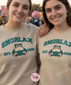 Snorlax Embroidered Sweatshirt, Vintage Est. 1996 Pokemon Crewneck, Sleeping Pokemon Pullover (3)