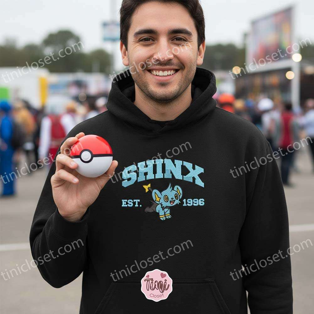 Shinx Embroidered Sweatshirt, Vintage Est. 1996 Pokemon Crewneck, Sinnoh Electric Type Pullover