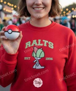 Ralts Embroidered Sweatshirt, Vintage Est. 1996 Pokemon Crewneck, Hoenn Psychic Fairy Type Pullover (1)
