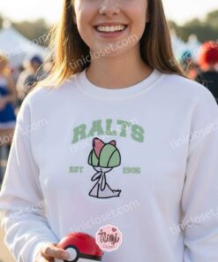 Ralts Embroidered Sweatshirt, Vintage Est. 1996 Pokemon Crewneck, Hoenn Psychic Fairy Type Pullover (3)