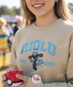 Riolu Embroidered Sweatshirt, Vintage Est. 1996 Pokemon Crewneck, Sinnoh Fighting Type Pullover (4)