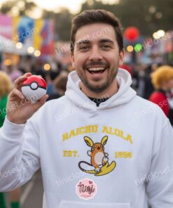 Alola Raichu Embroidered Sweatshirt, Vintage Est. 1996 Pokemon Crewneck, Sun and Moon Electric Psychic Pullover (1)