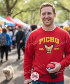Pichu Embroidered Sweatshirt, Vintage Est. 1996 Pokemon Crewneck, Bestie Matching Shirts, Johto Region Design