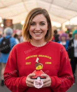 Pikachu Gigamax Embroidered Sweatshirt, Vintage Est 1996 Pokemon Crewneck, Gigantamax Anime Hoodie (2)