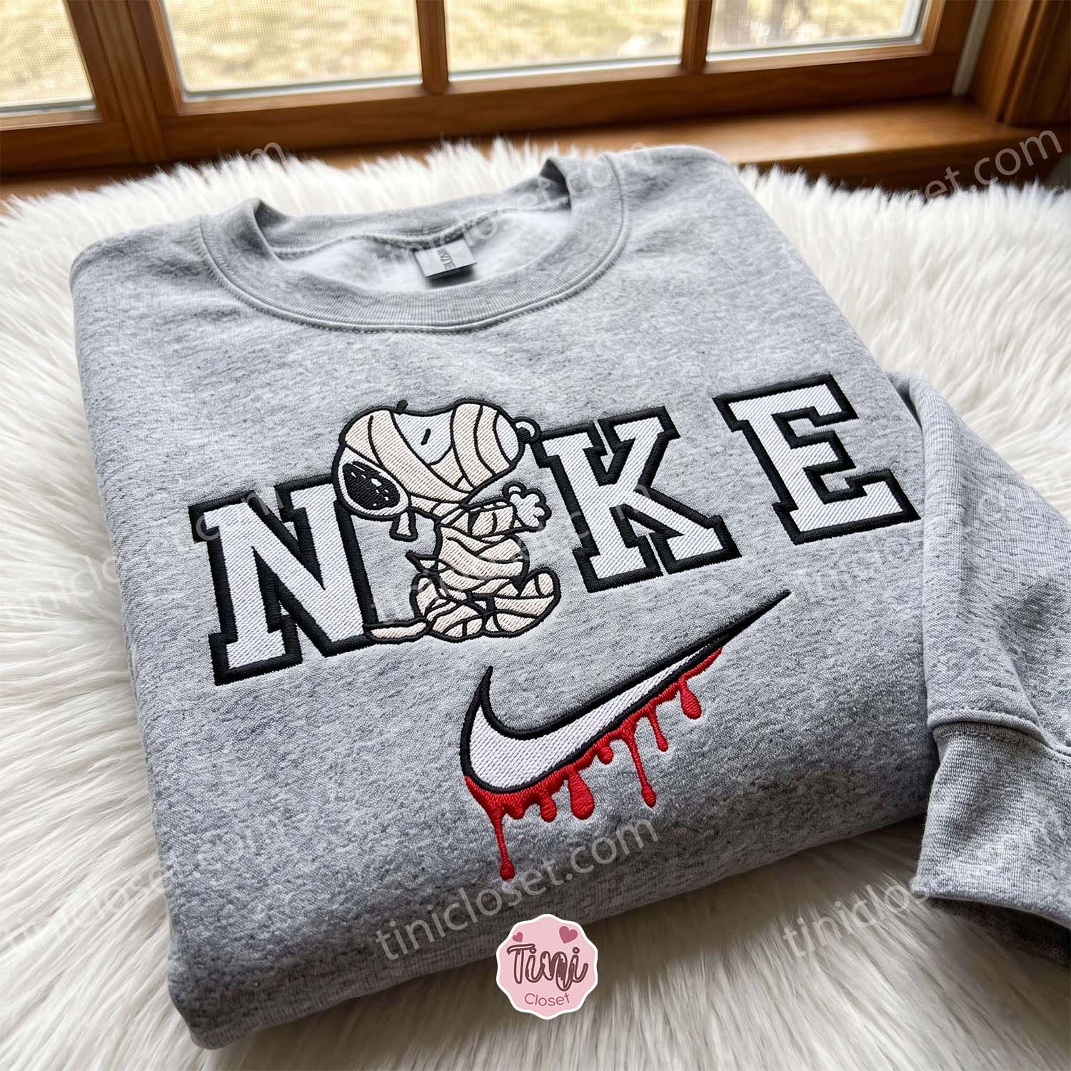 Snoopy Mummy Halloween Embroidered Sweatshirt, Cartoon Embroidered Hoodie, Unique Family Gifts Snoopy Mummy Halloween Embroidered Sweatshirt, Cartoon Embroidered Hoodie, Unique Family Gifts